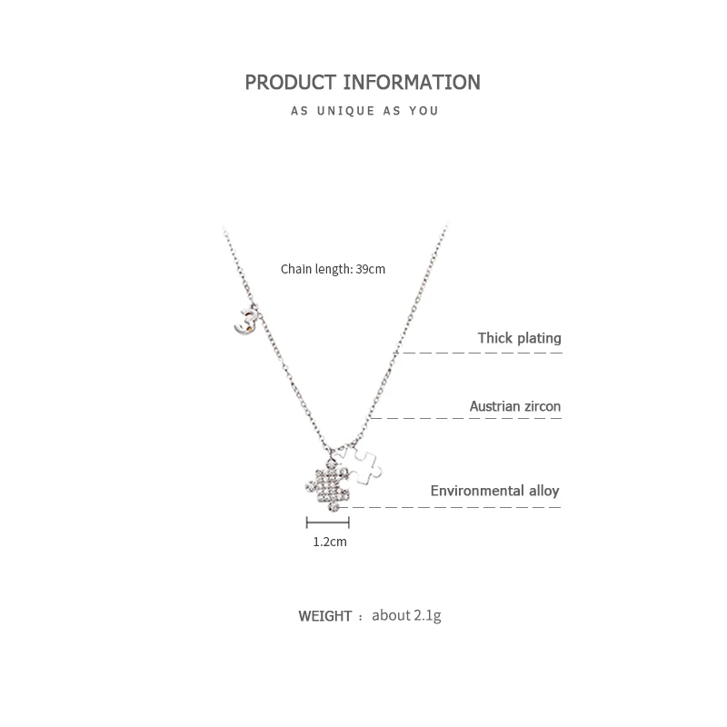 ZEGL designer girlfriends jigsaw necklace women small fresh clavicle chain simple personality sister choker | Украшения и