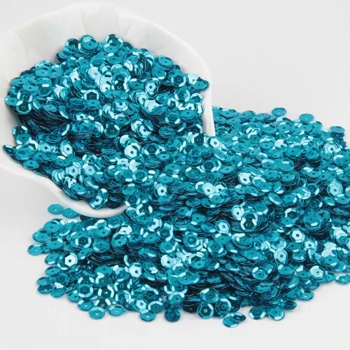 light blue Блестки 6 мм чашки ПВХ круглые пайетки свободные блестки для дома вечерние свадебные украшения для шитья DIY аксессуары 1600pcs20g - Цвет: light blue