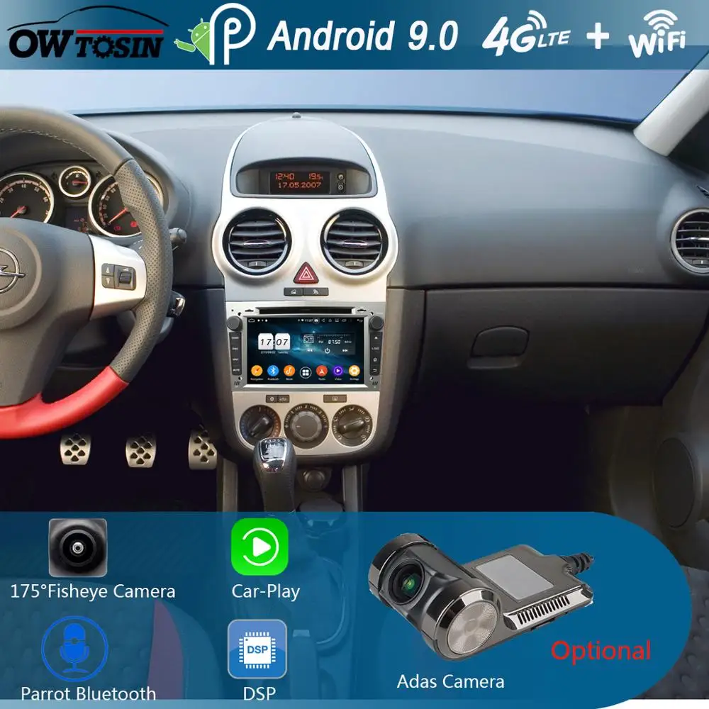 Автомагнитола для Opel Astra Antara Vectra Corsa Zafira Meriva Vivaro Tigra 7 &quotIPS 8 ядер 4 Гб + 64 ГБ Android 9