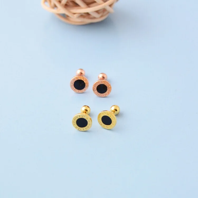 Серьги из стерлингового серебра S925 пробы модные круглые серьги-гвоздики с