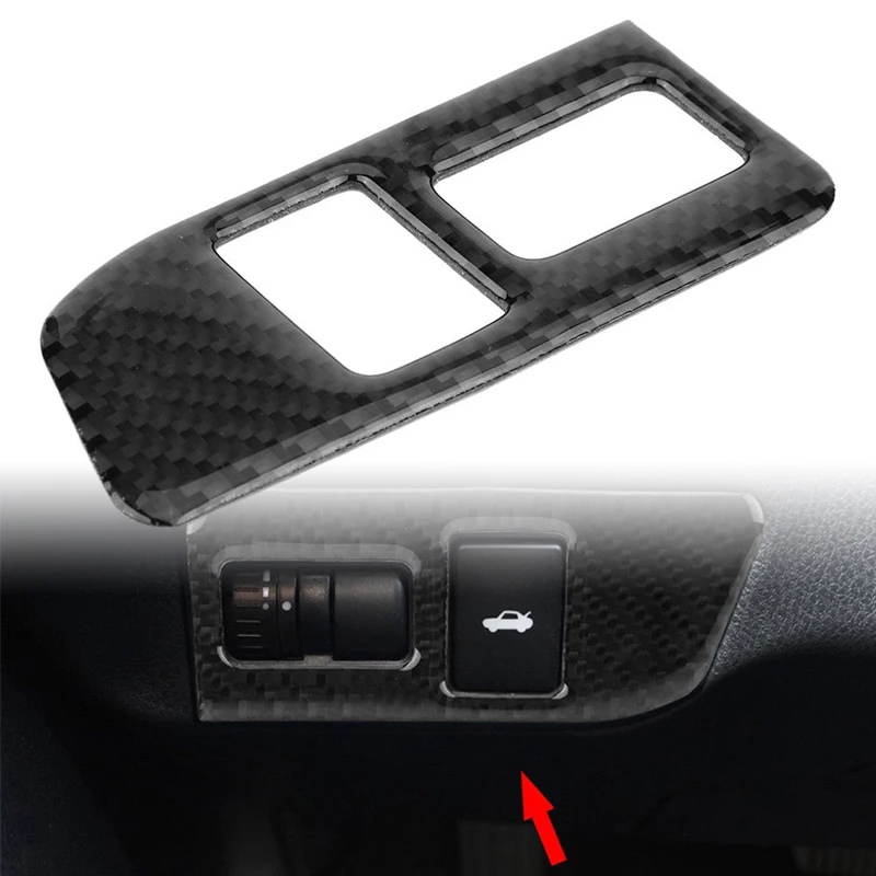 

1pc Black Trunk Switch Button Frame Cover Carbon Fiber Decorative Frame Accessory Part Fit For Toyota 86 Subaru BRZ Scion FRS
