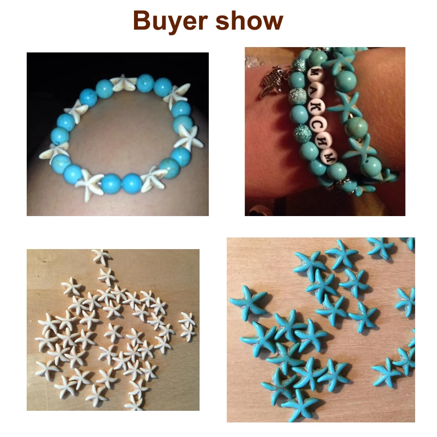 Approx.38pcs/пакет 1.3 см * Морская Звезда Свободные Spacer Синий Белый Бирюзовый Бисер