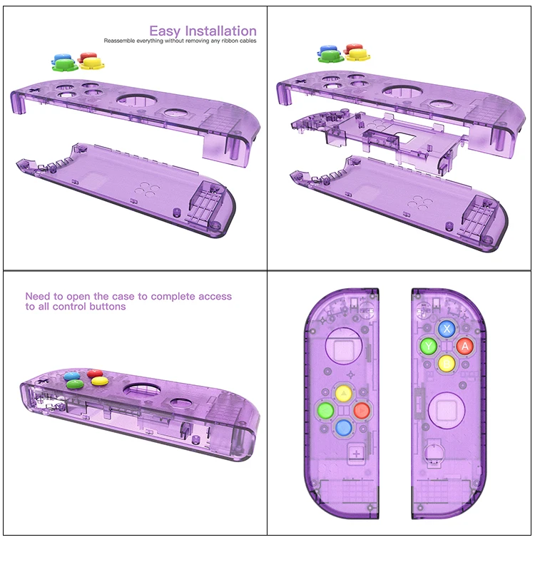 

Transparent Color Controller Case For Joycon Switch Console L R Controller Repair Parts