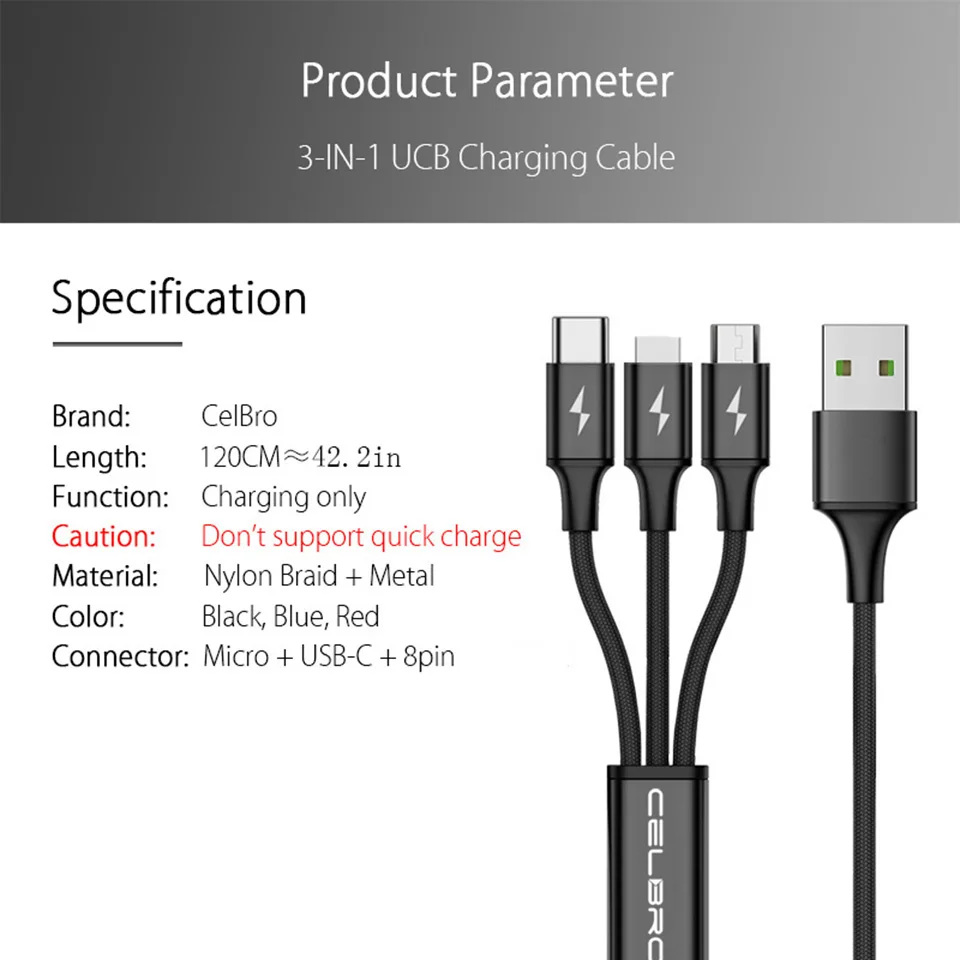 Зарядный кабель USB Type-C 3 в 1 универсальный телефонный с несколькими Usb-портами для
