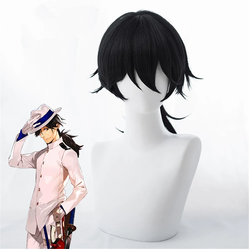 Fate/Grand Order FGO Ryouma Sakamoto 50 см черные синтетические волосы парики для костюма косплея |