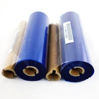 2r x wax ribbon for printer 110mm x 90 m blue color barcode ribbon 12 inch core for zebra thermal transfer label printer