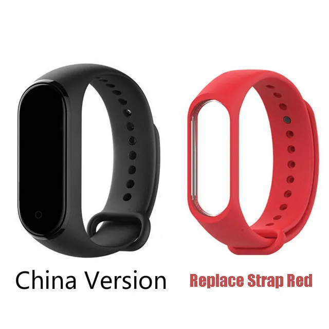 add red strap Xiaomi Mi браслет 4 Bluetooth 5,0 Фитнес браслет AMOLED цветной сенсорный экран Музыка AI пульс - Цвет: add red strap