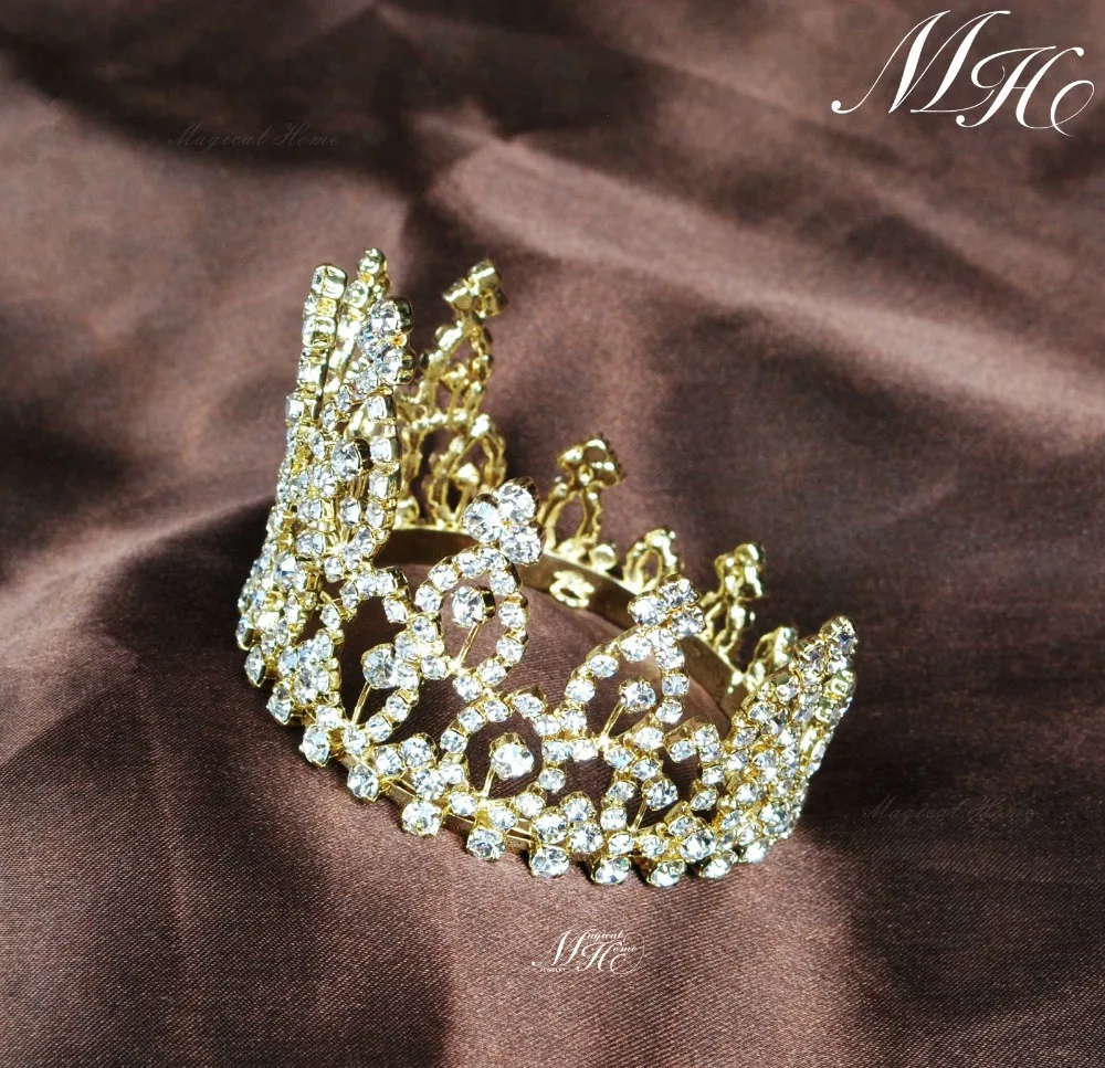 Мини-Цветок Тиара Цветочная Корона прозрачные стразы хрустальные свадебные