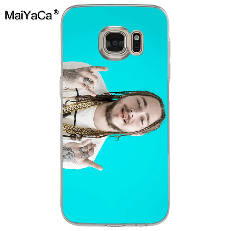 Мягкий прозрачный чехол MaiYaCa Post Malone из ТПУ для samsung galaxy s9 plus s7 edge s6 s5 s8 | Мобильные