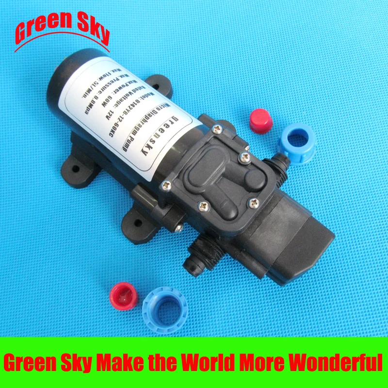 

5l/min 60w 12v dc automatic pressure switch type with on/off button and socket diaphragm pump sprayer