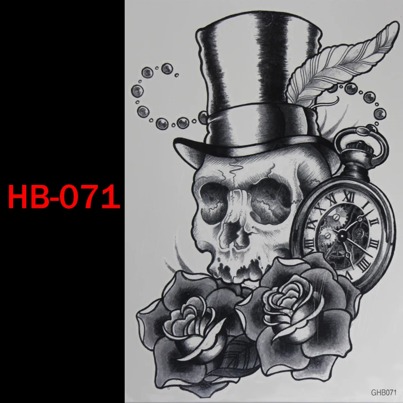 Часы Скелет джентльмен временная татуировка водонепроницаемый для мужчин и