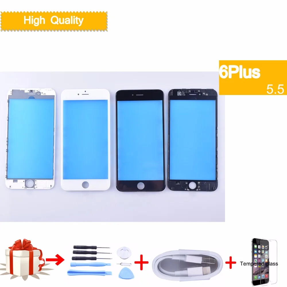 For iPhone 6 Plus 6Plus A1522 A1593 A1524 Front outer glass Touch Screen Digitizer GLASS Lens panel LCD with frame bezel | Мобильные