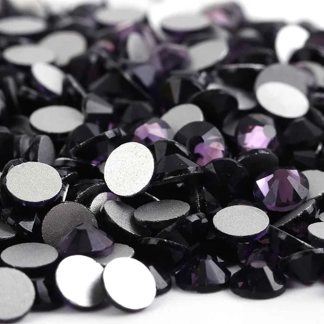 Amethyst Ss6~ ss34 AAAAA высокое качество кристалл не горячей фиксации Стразы супер яркие стеклянные стразы 3D дизайн ногтей украшения DIY платье одежда - Цвет: Amethyst