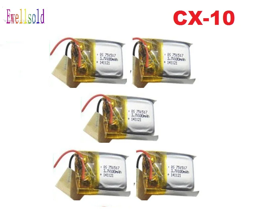 Ewellsold CX 10 CX10A CX10C CX10D CX10W cx10 2 4G RC вертолет/RC Квадрокоптер 3 7 V 100mah Li po батарея 3.7v100mah|li-po