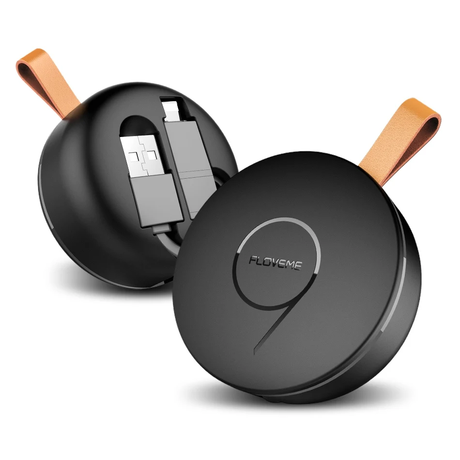 Black FLOVEME Выдвижной USB кабель 2 в 1 совместимый 2.1A Быстрая зарядка Регулируемый для iPhone X 8 7 6 samsung huawei микро кабель - Цвет: Black
