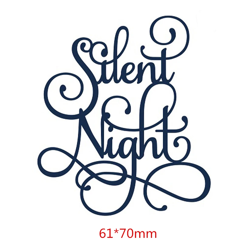 silent night Рождественские слова "пусть вы Рождество Искра" металлические Вырубные штампы для скрапбукинга бумаги фотоальбома открыток Декор - Цвет: silent night