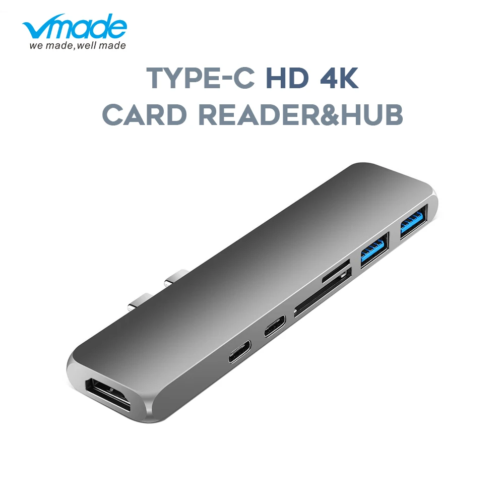 Vmade type C USB концентратор Thunderbolt 3 1080 P 4 K адаптер питания для MacBook Air 2018 или Pro 1 к HDMI 7 в