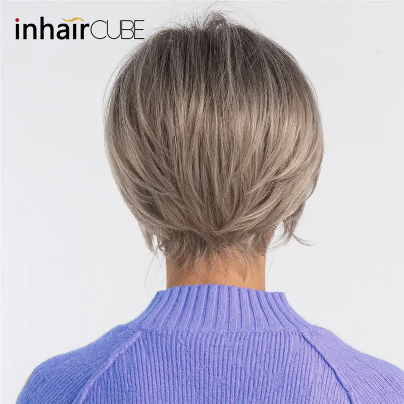 INHAIR cube женские парики 10 дюймов новые синтетические смешанные волосы натуральные