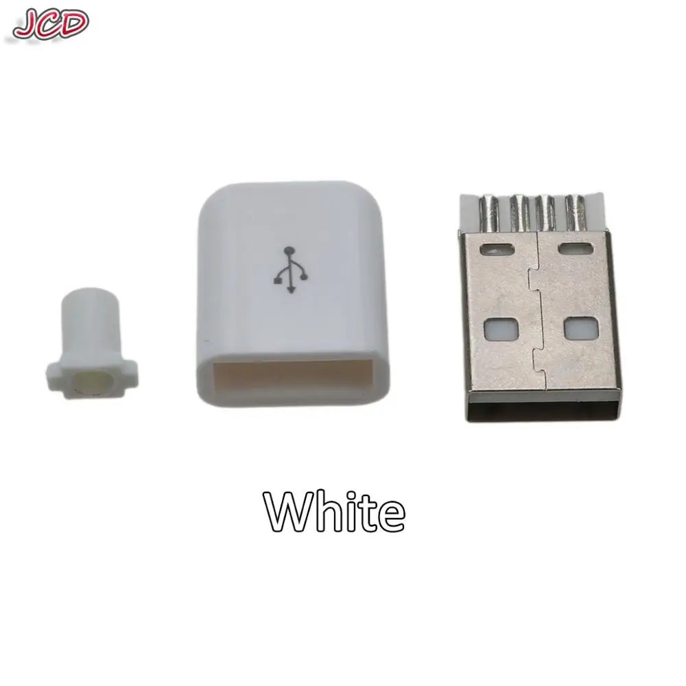 Штекерный разъем USB JCD 2 0 4 контакта тип А компоненты белая черная пластиковая