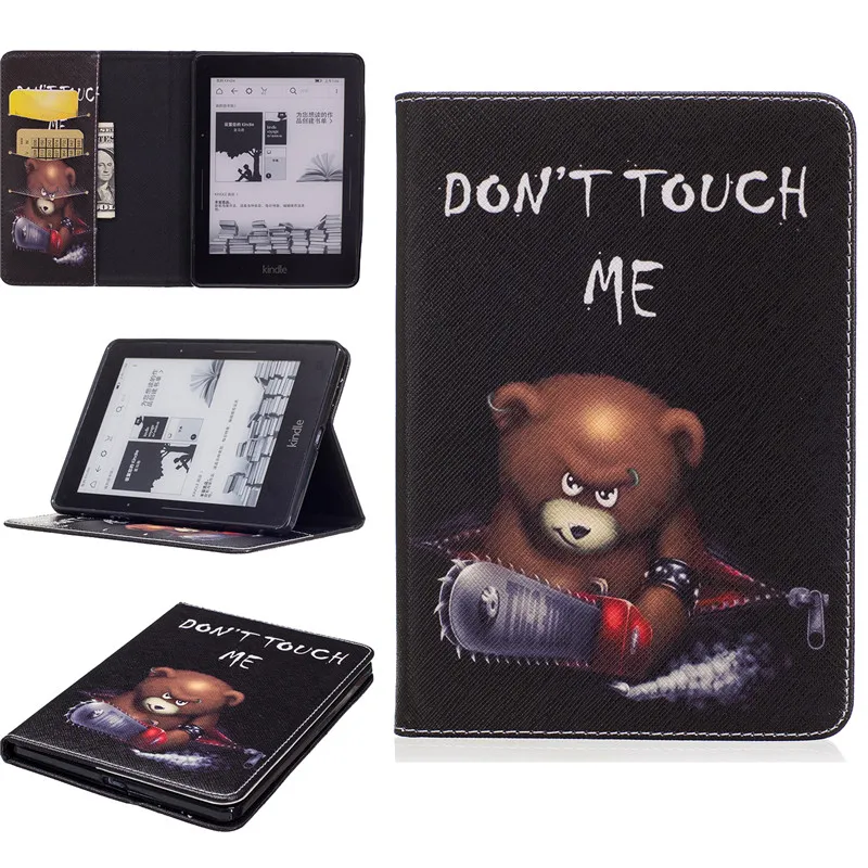 Чехол книжка из искусственной кожи для Amazon Kindle Voyage Fundas чехол планшета с милым