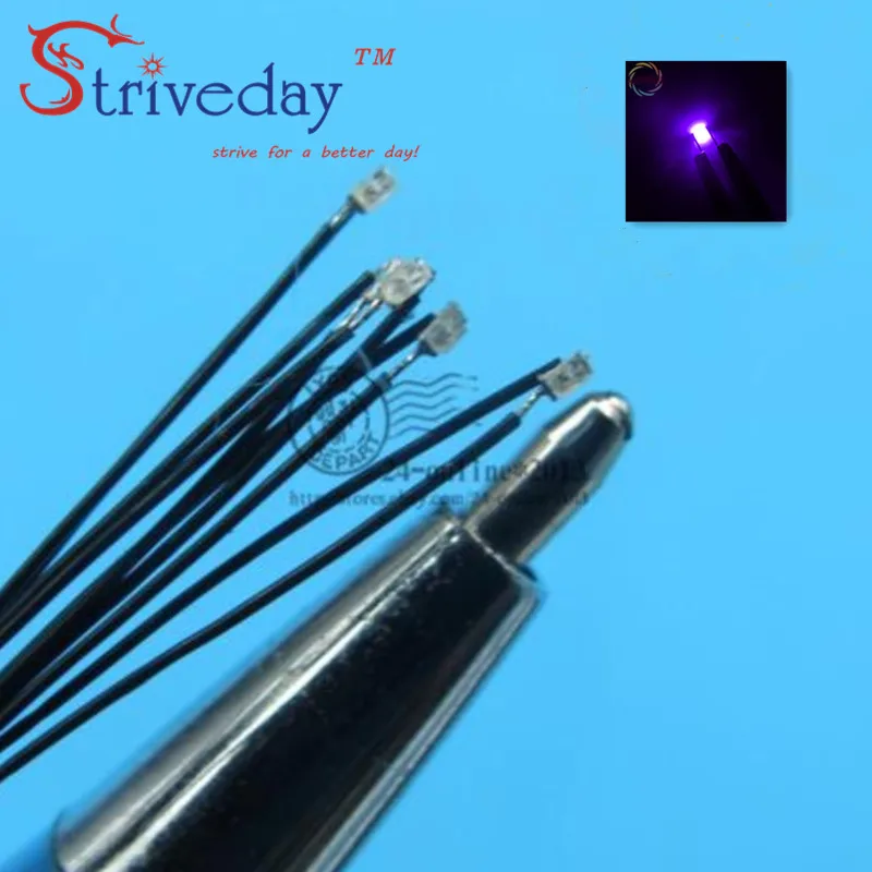 Purple 5/10/20/50/100 шт. 0402 SMD предплатные микро лиц проводной светодиодный ведет резистор 20 см 8-15V модель DIY 9 Цвета можно выбрать - Испускаемый цвет: Purple