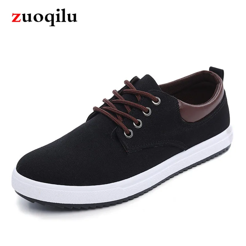 New Canvas Shoes For Men breathable Comfortable Casual Mens Fashion Lace-Up Brand Flat Loafers 2018 | Обувь