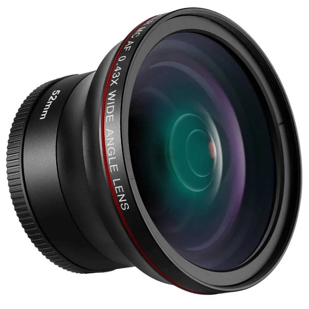 Neewer52MM 0.43X HD широкоугольный объектив с макро крупным планом Порционный объектив без искажений цифровой высокой четкости для Nikon DSLR камеры