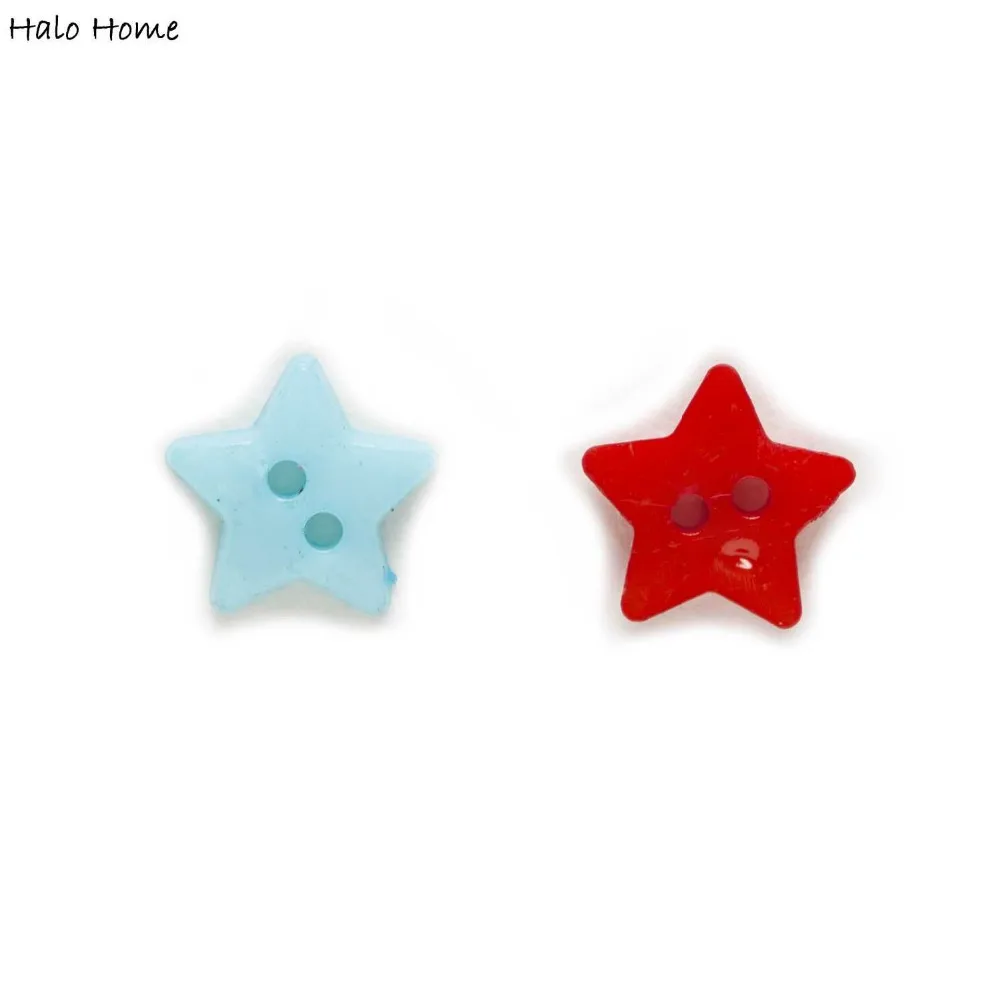 100 шт. 2 отверстие звезда акриловые пуговицы Декор Костюмы бытовых швейных