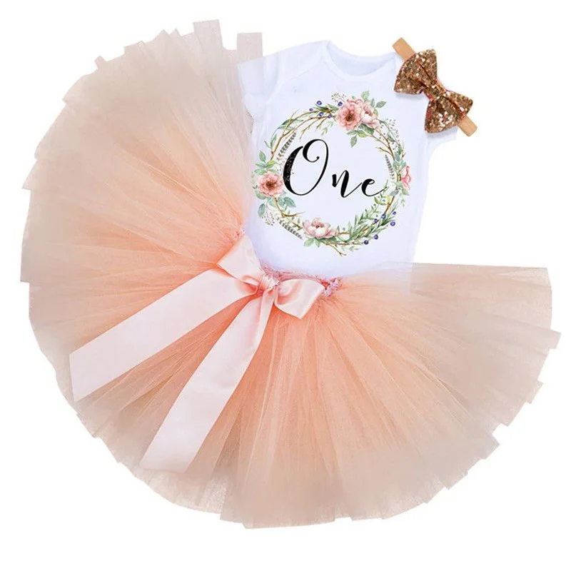 

1 Year Baby Girl Toddler Kids Birthday Tutu Dress Romper Christmas Party Outfit