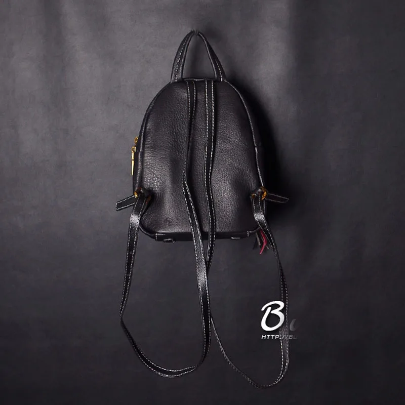 Кожаный мини рюкзак AETOO кожаная женская сумка на плечо с кисточками|leather mini