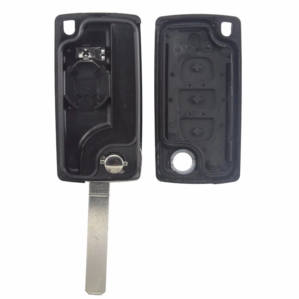 Jingyuqin3 кнопки флип ключ пустой оболочки для Citroen C2 C3 C4 C5 C6 C8 peugeot 107 207 307 308 407 507 607 CE0536