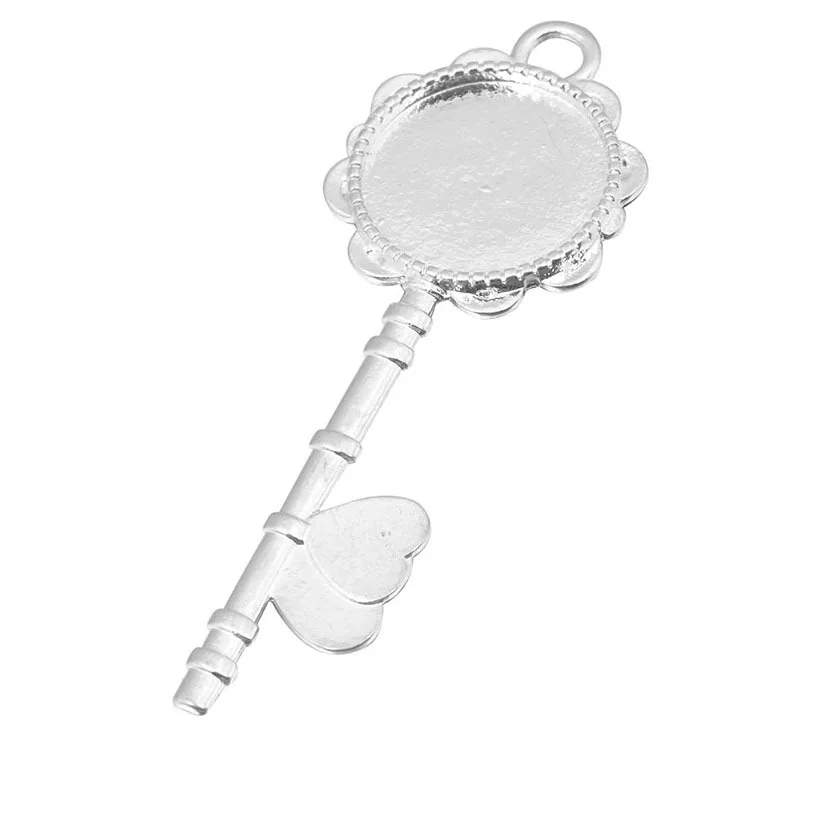 10 шт./лот 20 мм подвеска в форме сердца с ключом основание кабошона кабошоны пустые