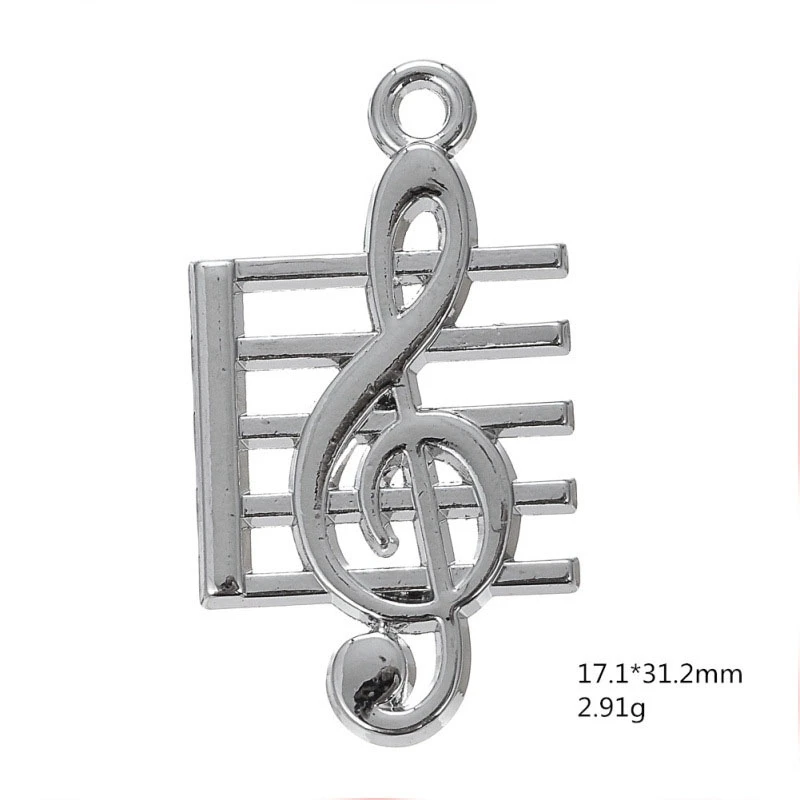 30pcs Vintage Music Note Dangles Charm Hang Pendant Jewelry Finding Accessories DIY Necklace/Bracelet Keychain for Men/Women | Украшения и