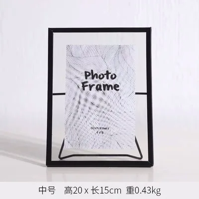 6inch black Cat Золотая металлическая фоторамка Скандинавская фоторамка подставка креативный Маятник для ботанического образца держатель украшение дома орнамент - Цвет: 6inch black Cat