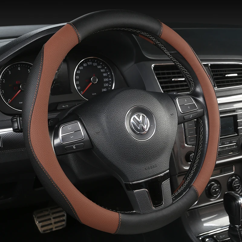 

D Shape O shape Car Steering Wheel Cover Non-slip PU Leather for POLO GOLF 7 Scirocco Suzuki Swift Nissan Rogue High Quality
