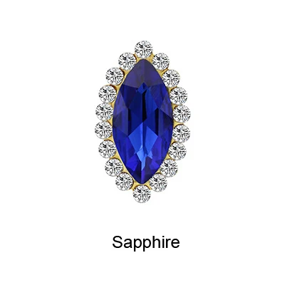 sapphire Хит, 5x10 мм стразы из хрустального стекла, золотые стразы для шитья, кристаллы и камни, Стразы для шитья - Цвет: sapphire