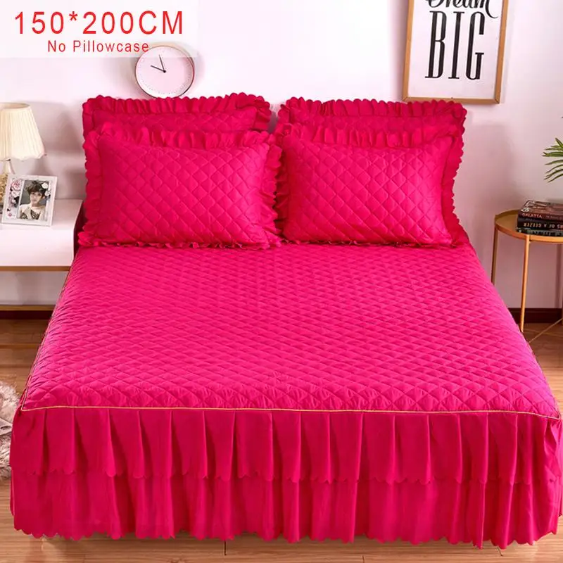 150*200 см Твердые хлопковая одно-, двуспальная кровать юбка матраса Petticoat Твин Полный queen постельное покрывало Покрывало постельное бельё - Цвет: 07