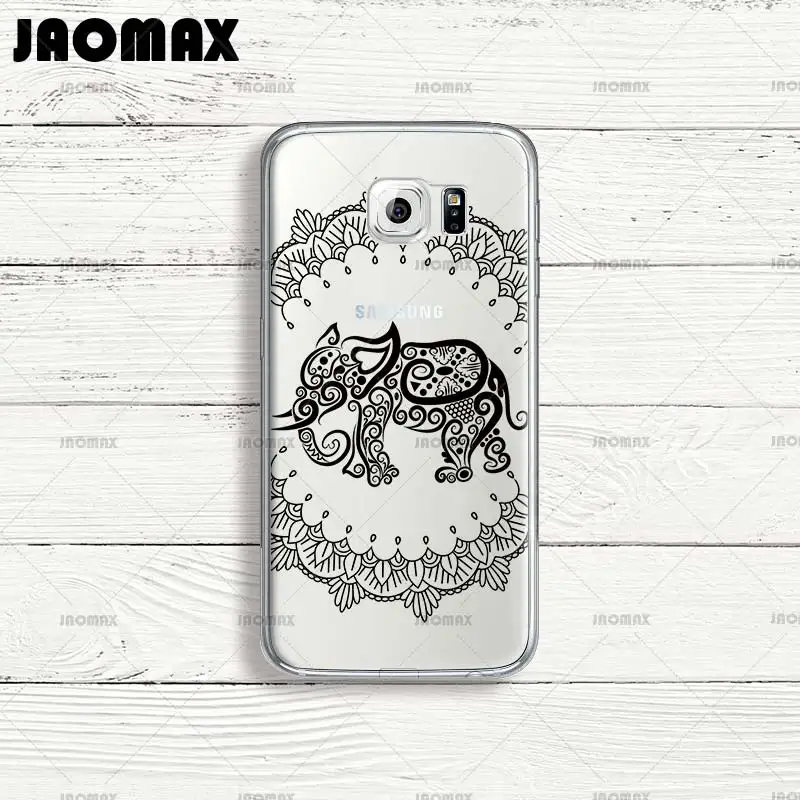 Jaomax Animal Mandala Elephant Case For Samsung Galaxy S7 S6 S8 S5 S4 S3 Edge Plus Silicone Transparent Soft Phone Cover Quotes |