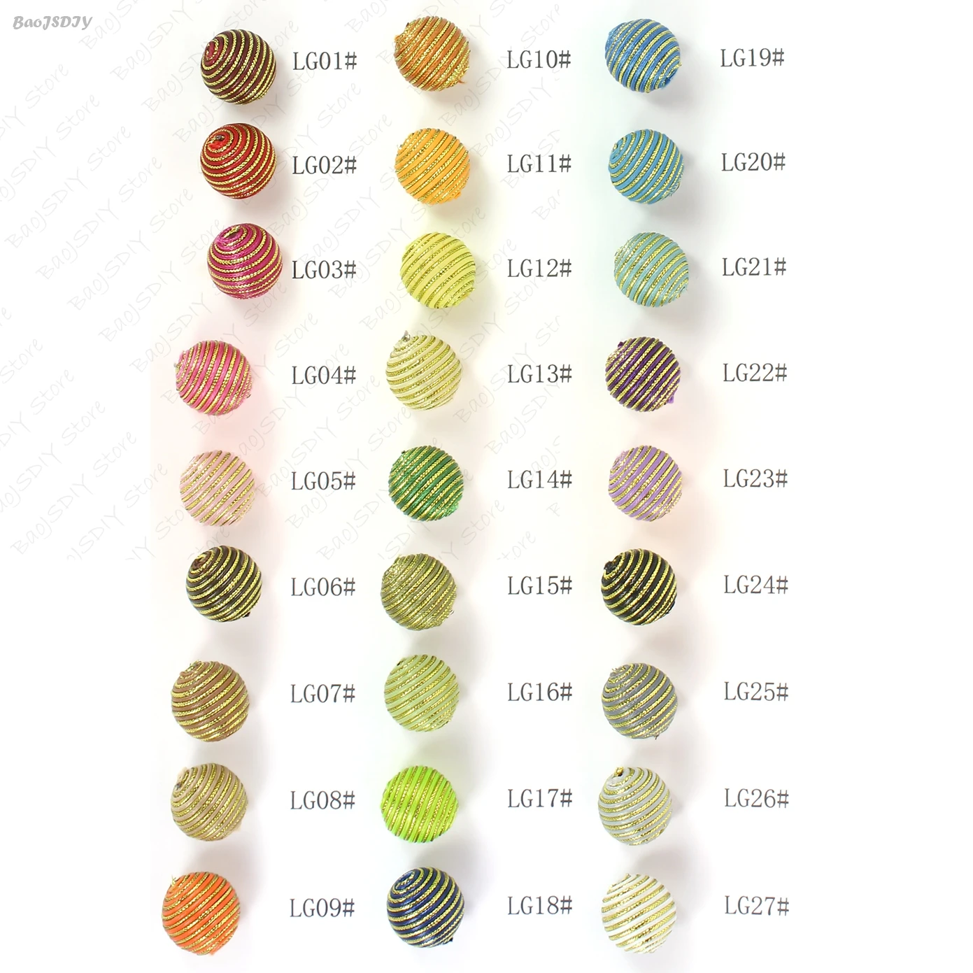 Choose Light Gold 10 штук 16 мм 18 мм 20 мм 22 мм 24 мм круглый акриловый шар, обернутый Воском Шнур бусины Diy ювелирных изделий Аксессуары(JM6149 - Цвет: Choose Light Gold