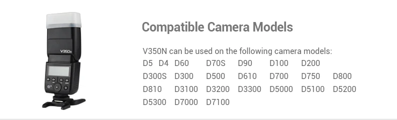 Godox V350 V350N Speedlite флэш-памяти литиевая батарея ttl вспышка для фотокамер Speedlite HSS 1/8000 s 2,4G Беспроводной фон для фотосъемки для nikon Камера D800 d700 D7100 D700