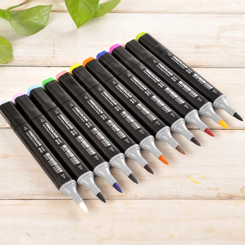 Finecolour три ef102 промышленных Дизайн кисть чайник двойной советы мягкий наконечник