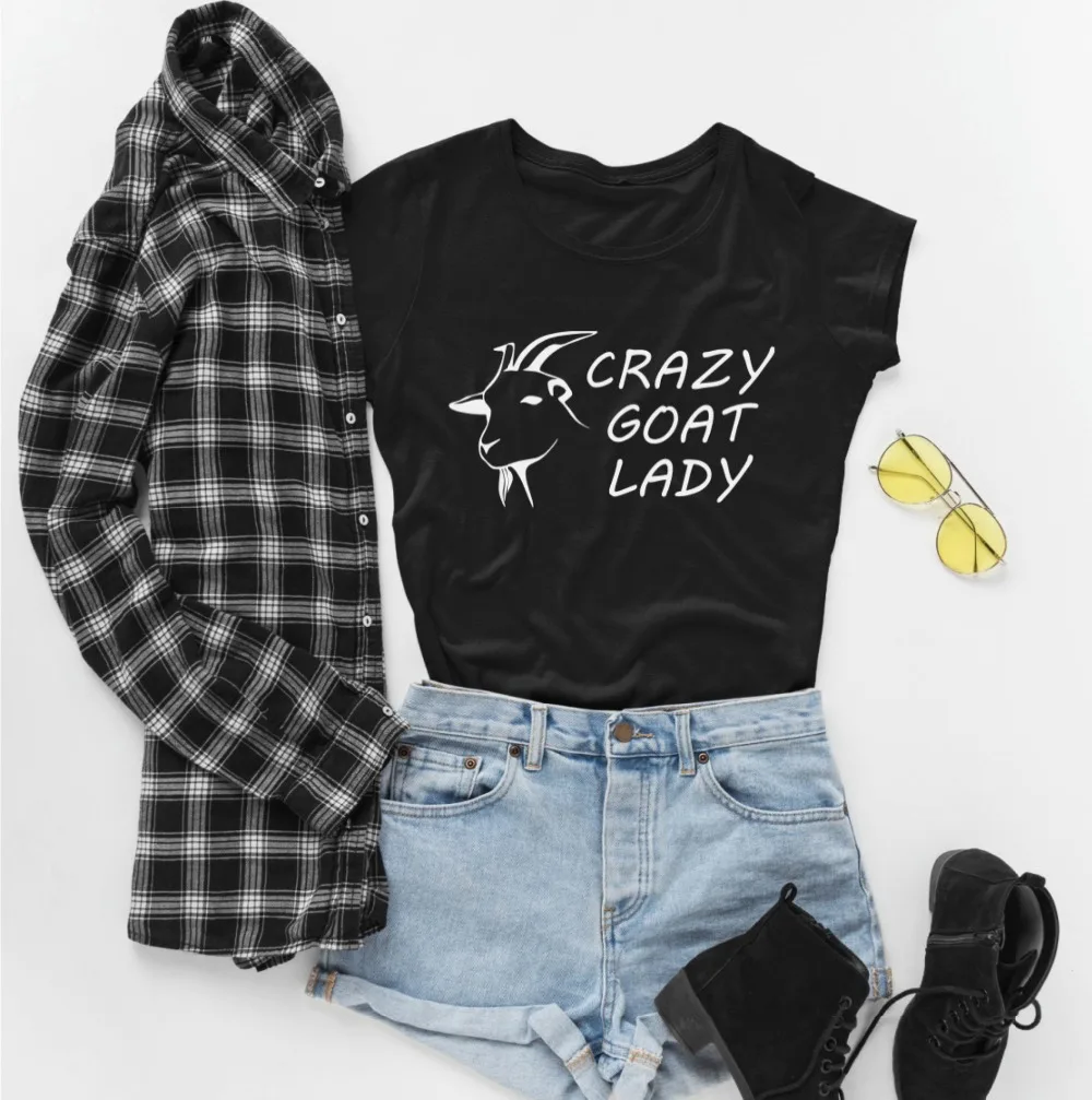 Женская рубашка Crazy Goat забавная в виде козы с животными для влюбленных одежда