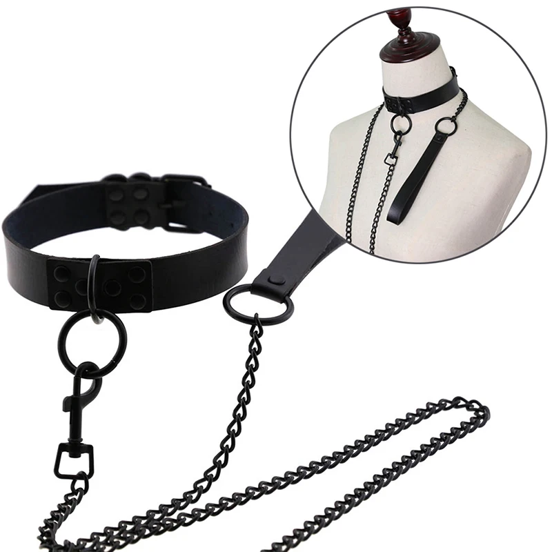 Женский кожаный ошейник Goth Punk серебряный в стиле Харадзюку праздничные