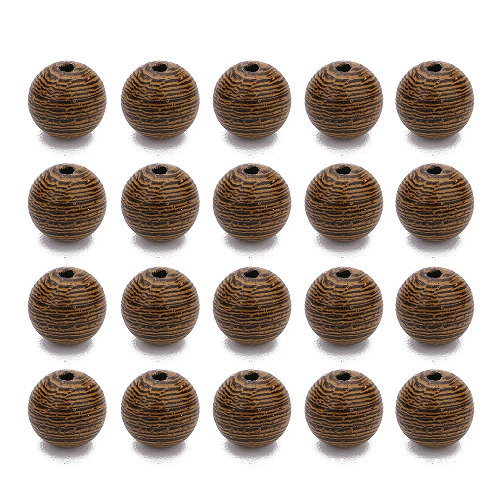 100x Natural Wood Grain Pattern Unpainted Round Wooden Beads 100pcs Bulk Sale For DIY Jewelry | Украшения и аксессуары