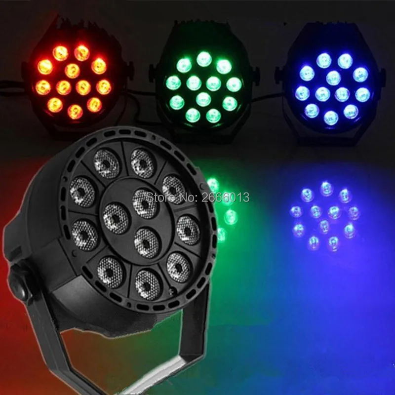 DJ диско проектор RGB 3в1 LED плоский портативный мини сценический прожектор 12