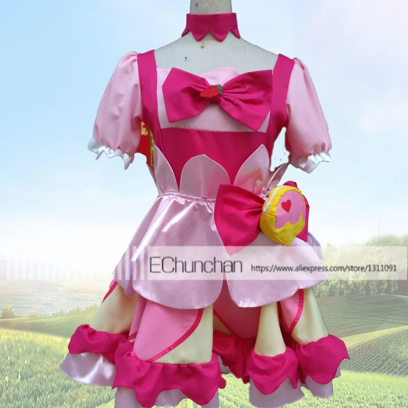 Полный комплект косплей-костюм KiraKira Pretty Cure A La кнут Usami Ichika прекрасное розовое