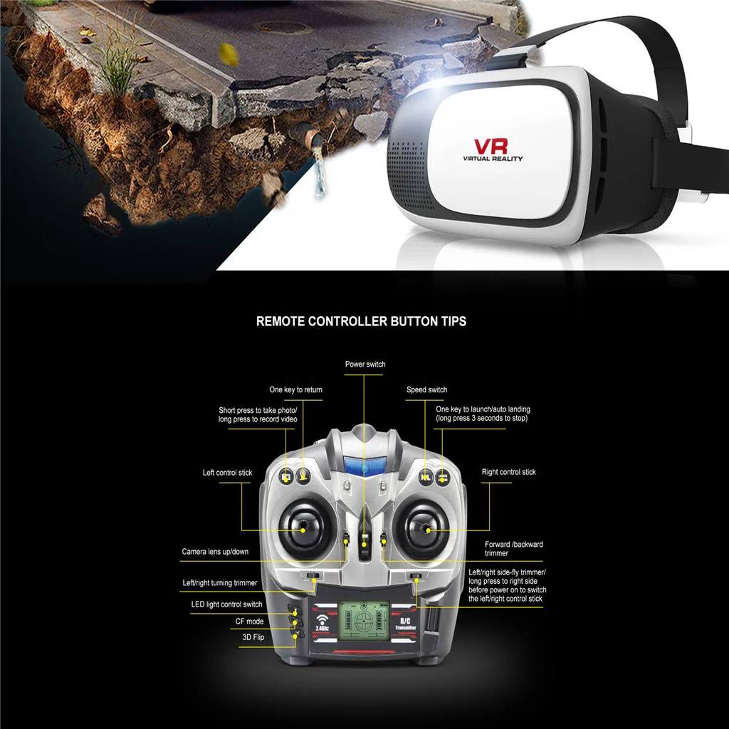 Четырехосевой Дрон высокой четкости с дистанционным управлением KAIDENG K70 HD камера