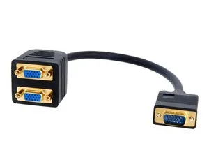 

CYDZ RGB VGA SVGA Male to 2 VGA HD 15 Female Splitter Adapter Extension Cable Black