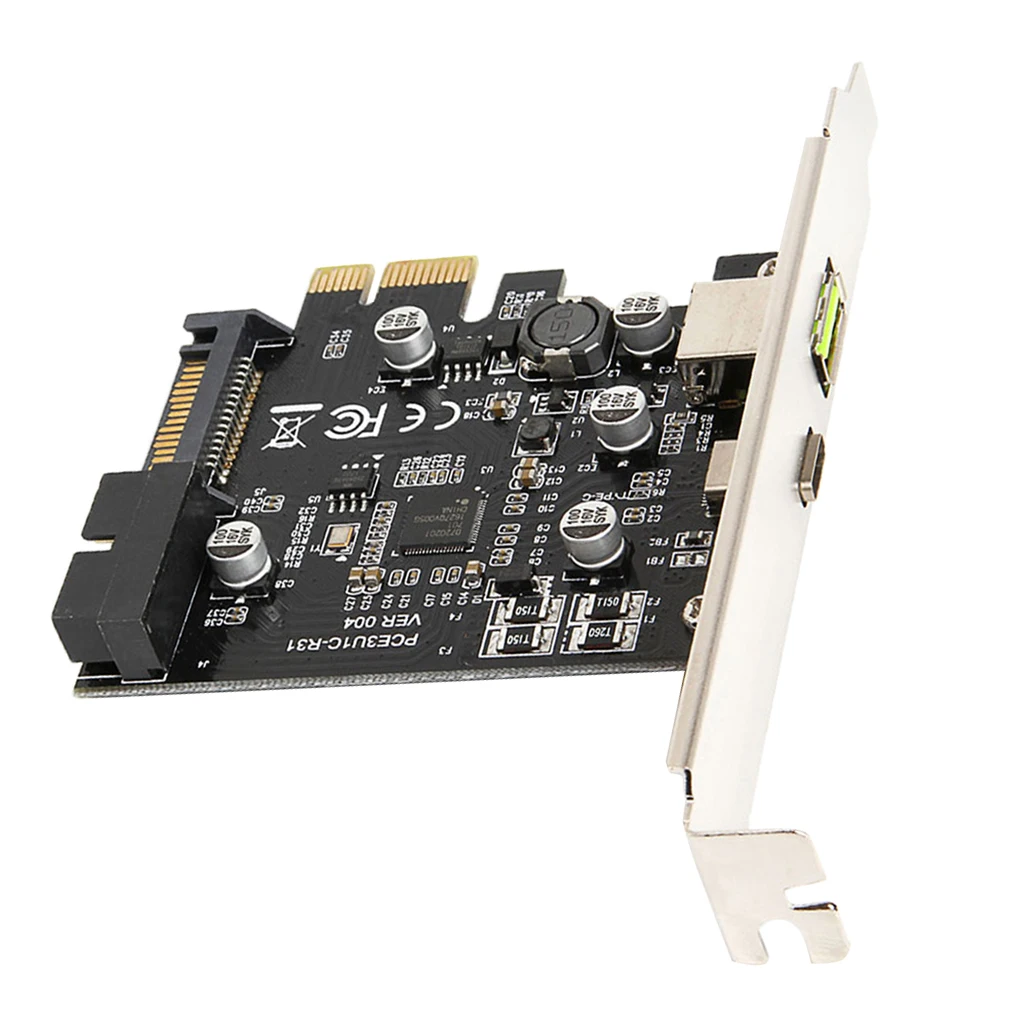 Плата расширения PCI e к USB3.1 Type C/PCIe USB 2.4A Быстрая зарядка + 19PIN E адаптеру c|Платы