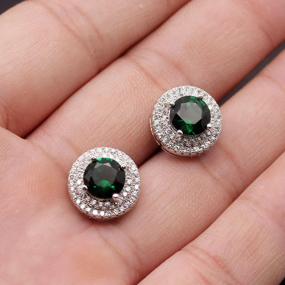 Hermosa Jewelry Unique Wedding Party Women Earrings 925 Sterling Silver Engagement Circular Series BKHM-016 | Украшения и